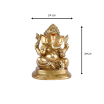 Brass Metal golden colour sitting Ganesha Statue 6 13 cm 1 eMetalCrafts