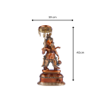 Brass Lord Ganesha Statue with Umbrella | Light Brown 6 13 cm eMetalCrafts