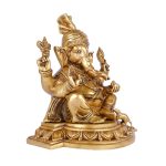 Superfine Brass Lord Ganesha Statue with Turban 3 DSCF5281 eMetalCrafts