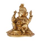Superfine Brass Lord Ganesha Statue with Turban 4 DSCF5283 eMetalCrafts