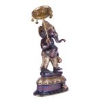 Brass Lord Ganesha Statue with Umbrella | Dark Brown 4 DSCF5307 eMetalCrafts