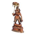 Brass Lord Ganesha Statue with Umbrella | Light Brown 3 DSCF5310 eMetalCrafts