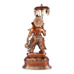 Brass Lord Ganesha Statue with Umbrella | Light Brown 5 DSCF5312 eMetalCrafts