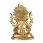 Brass Metal golden colour sitting Ganesha Statue 5 DSCF5316 eMetalCrafts
