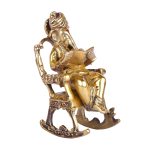 Brass Ganesh Idol Ganpati Figurine & Resting on Rocking Chair 3 DSCF5328 eMetalCrafts