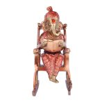 Brass Ganesha Sitting On Chair Figurine 2 DSCF5331 eMetalCrafts
