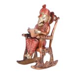 Brass Ganesha Sitting On Chair Figurine 4 DSCF5333 eMetalCrafts