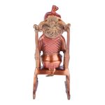 Brass Ganesha Sitting On Chair Figurine 5 DSCF5335 eMetalCrafts