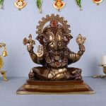 Brass Ganesha With Brown Idol