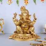 Superfine Brass Lord Ganesha Statue with Turban 1 DSCF5550 1 eMetalCrafts
