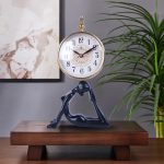 Aluminium Yoga Art Lady Table Clock