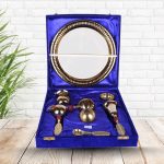 Aluminium Pooja Thali Set With Blue Box 1 1 108 eMetalCrafts