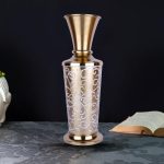 Aluminium Golden And White Colour Flower Vase 1 1 124 eMetalCrafts