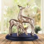 Aluminium Small Standing Deer Figurine On Black Platfom 1 1 30 eMetalCrafts