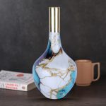 Aluminium Metal Vases Meena work Texture Iron unbreakable Flower Vase 1 1 44 eMetalCrafts