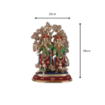 Elegant Brass Radha Krishna Idols with Kalpavriksha Tree & Peacock 5 16 cm eMetalCrafts