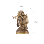 Brass Lord Radha Krishna Murti Statue Playing Flute Idol for Home Decor 6 26 cm 14 eMetalCrafts