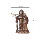 Superfine Brass Radha Krishna Idol with peacock 6 26 cm 18 eMetalCrafts