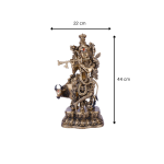 Murlidhar Krishna with Cow In Brass | Handmade 6 26 cm 21 eMetalCrafts