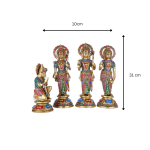 Brass Ram Darbar Multicolor Gemstone Handwork Statue Shree Ram Ji Sita Laxman Hanuman 5 26 cm 3 2 eMetalCrafts