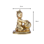 Maakhan Bal Gopal | Krishna Statue In Brass 6 26 cm 39 eMetalCrafts