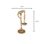 Home & Beyond-Parrot Design Pure Brass Hanging Diya Pair 5 26 cm 44 eMetalCrafts
