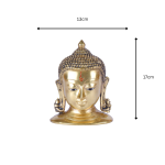 Golden Brass Buddha Head 5 26 cm 88 eMetalCrafts