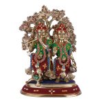 Elegant Brass Radha Krishna Idols with Kalpavriksha Tree & Peacock 2 DSCF5413 eMetalCrafts
