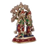 Elegant Brass Radha Krishna Idols with Kalpavriksha Tree & Peacock 4 DSCF5414 eMetalCrafts