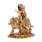 Krishna ji with Cow Brass Statue 3 DSCF5432 eMetalCrafts