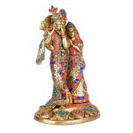 Brass Gemstone Work Radha Krishna Idol 3 DSCF5440 eMetalCrafts