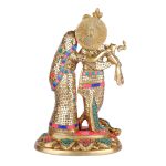 Brass Gemstone Work Radha Krishna Idol 5 DSCF5442 eMetalCrafts