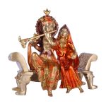 Brass Graceful Radha Krishna Sitting on Bench 3 DSCF5446 eMetalCrafts