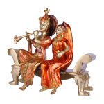 Brass Graceful Radha Krishna Sitting on Bench 4 DSCF5447 eMetalCrafts