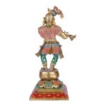 Brass Lord Krishna Idol Figurine Sculpture Statue 5 DSCF5457 eMetalCrafts