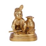 Bal Gopal With Makhan Brass Religious Idol 2 DSCF5486 eMetalCrafts