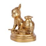 Bal Gopal With Makhan Brass Religious Idol 4 DSCF5488 eMetalCrafts