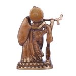 Superfine Brass Radha Krishna Idol with peacock 5 DSCF5498 eMetalCrafts