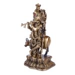 Murlidhar Krishna with Cow In Brass | Handmade 4 DSCF5510 eMetalCrafts