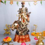 Brass Cow Krishna Idol in, House warming gift