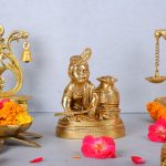 Bal Gopal With Makhan Brass Religious Idol 1 DSCF5787 eMetalCrafts