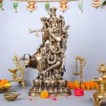 Murlidhar Krishna with Cow In Brass | Handmade 