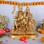 Brass Goddesses Statue Shiva Parvati and Ganesha Idol Murti 1 DSCF5866 eMetalCrafts