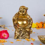 Brass Buddha Showpiece with Joyful Expression 1 DSCF6067 eMetalCrafts