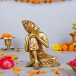 Resting Brass Buddha Idol