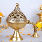 Brass Ethnic Carved Design Incense Burner with Handle 1 DSCF6160 eMetalCrafts