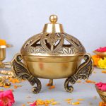 Intricately Designed Brass Dhuna Loban Burner 1 DSCF6179 eMetalCrafts