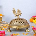 Brass Dhoopdani Incense Holder - Home Deco 1 DSCF6180 eMetalCrafts