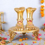 Brass Goddess Lakshmi Feet, For Worship 1 DSCF6247 eMetalCrafts