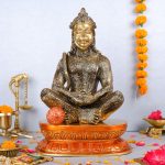 Brass Lord Sitting Hanuman Statue